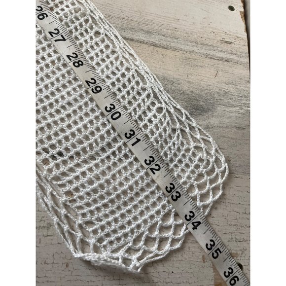 White rectangular crocheted scarf 5”x34” - Picture 3 of 4